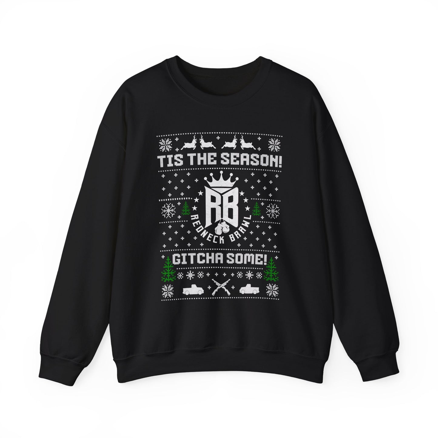Redneck Brawl Ugly Christmas Sweatshirt - TIS THE SEASON, GITCHA SOME!