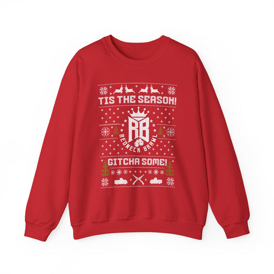 Redneck Brawl Ugly Christmas Sweatshirt - TIS THE SEASON, GITCHA SOME!