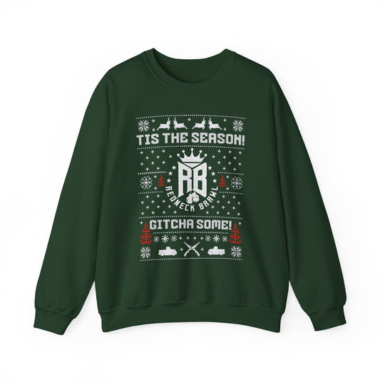 Redneck Brawl Ugly Christmas Sweatshirt - TIS THE SEASON, GITCHA SOME!